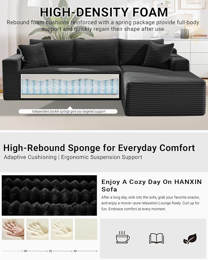 Cloud Sectional Couch, 105 Inch Modular Sectional Sofa - Image 4