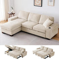 99" Convertible Sleeper Sofa Bed, L Shaped by ASHOMELI