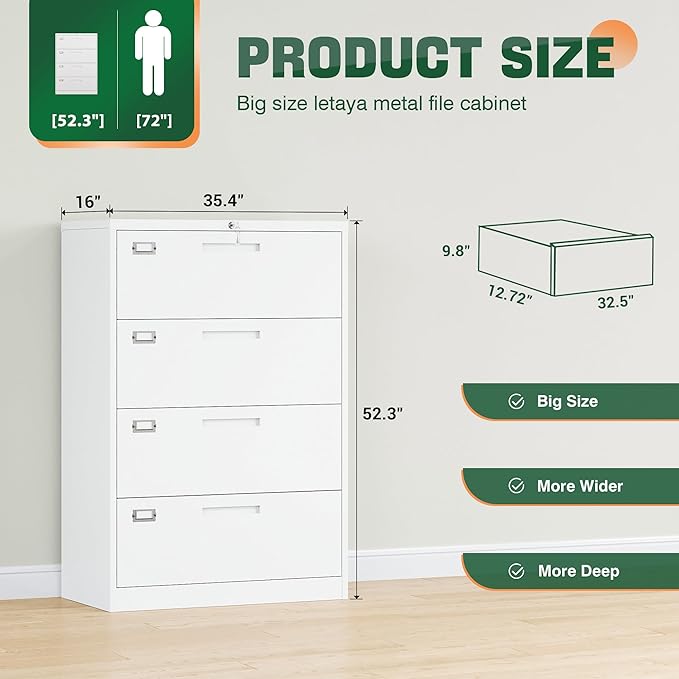 Letaya 4 Drawer File Cabinet - Image 3