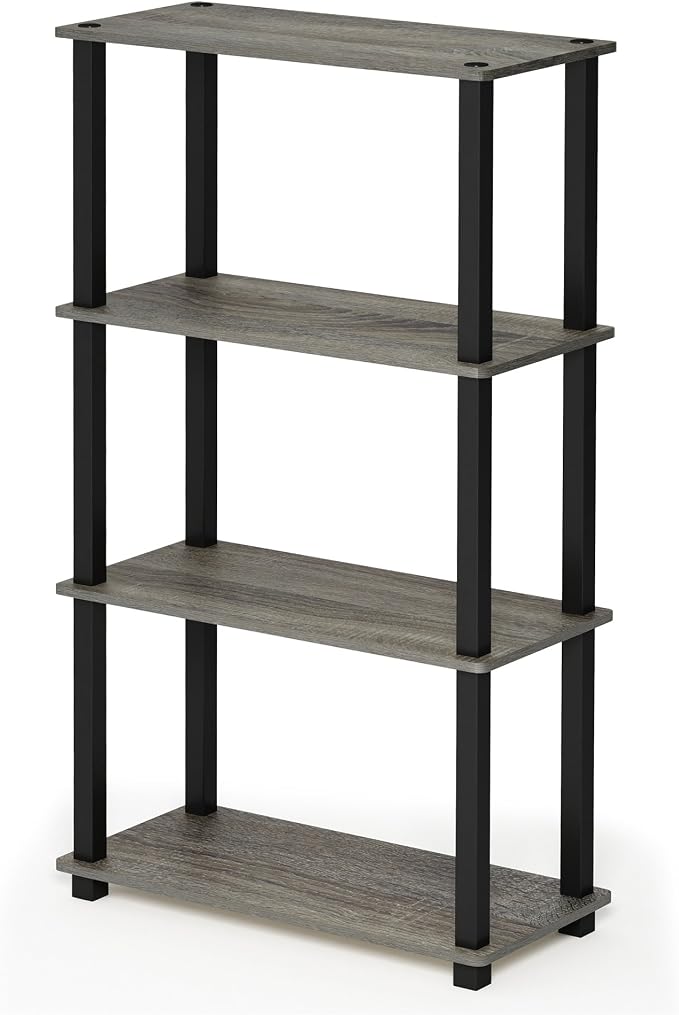 Furinno TURN-S-TUBE Storage Shelves, 4-Tier Book Shelf, Corner Shelf, Toolless by Furinno-FitsYourSpaceFitsYourBudget