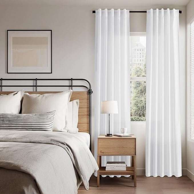 White Linen Curtains 90 Inches Long - Image 7