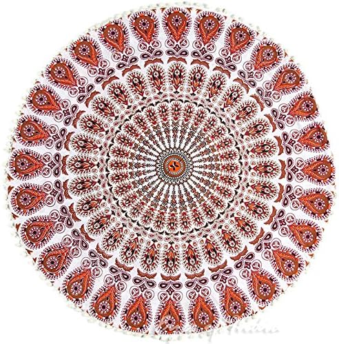 Mandala Floor Pillow Cover Meditation Cushion Seating Throw Hippie Round - Image 3