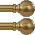 2 Pack Warm Gold Curtain Rods for Windows 28 to 48 Inch 1" Diameter Short Small by Unknown