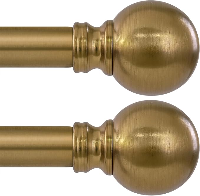 2 Pack Warm Gold Curtain Rods Double by Unknown