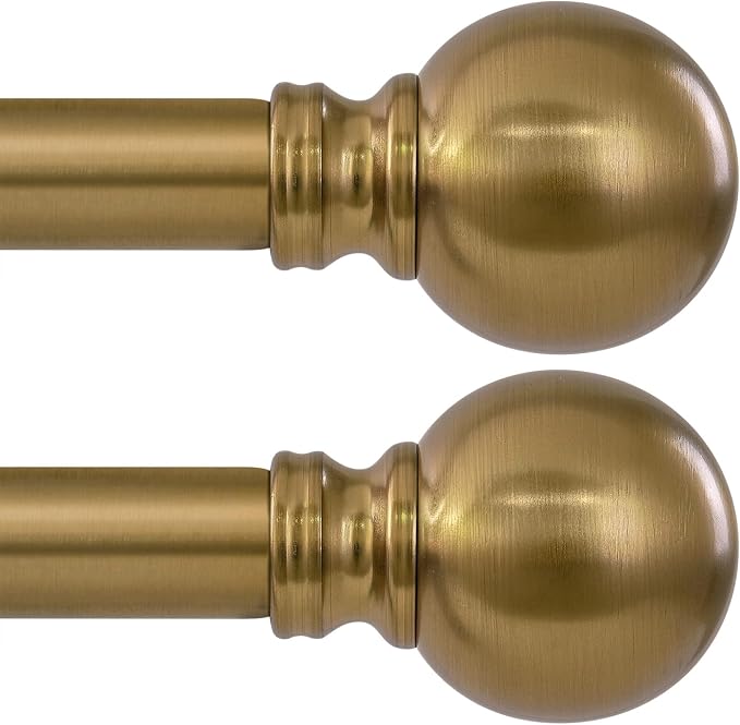 2 Pack Warm Gold Curtain Rods Set by Unknown