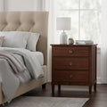 Brown 3-Drawer Nightstand with Eco-Friendly Materials, Promotes Sustainable by Unknown