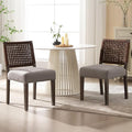 LZAREAL Farmhouse Dining Chairs Set of 2 Linen Fabric Upholstered Accent Side by LZAREALBetterRoomForRealLiving