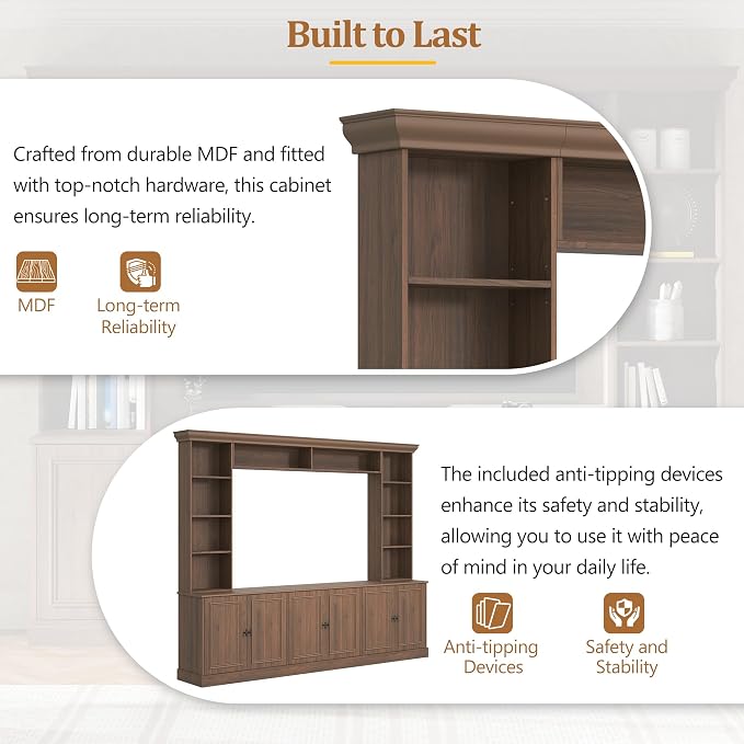 Merax 97.4" W Wall Unit Entertainment Center, TV Stand - Image 5