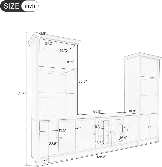 128.2" W Entertainment Center - Image 2