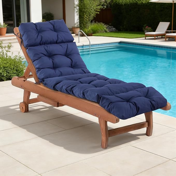 Chaise Lounge Cushions Outdoor, Waterproof & Fade Resistant Patio Lounge Chair by IASEAHK