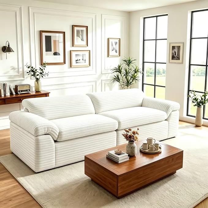 Vesgantti 118" Modular Sectional Couch, Comfy Corduroy Upholstered Cloud Couches by Vesgantti