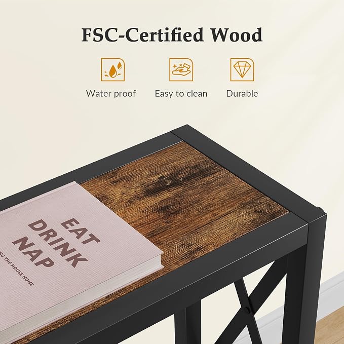 Gewudraw 70 in Skinny Sofa Table Behind Couch, Console Table - Image 8