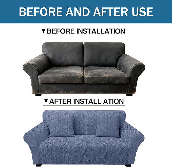 Loveseat Slipcover with 2 Pillow Cover - Image 8