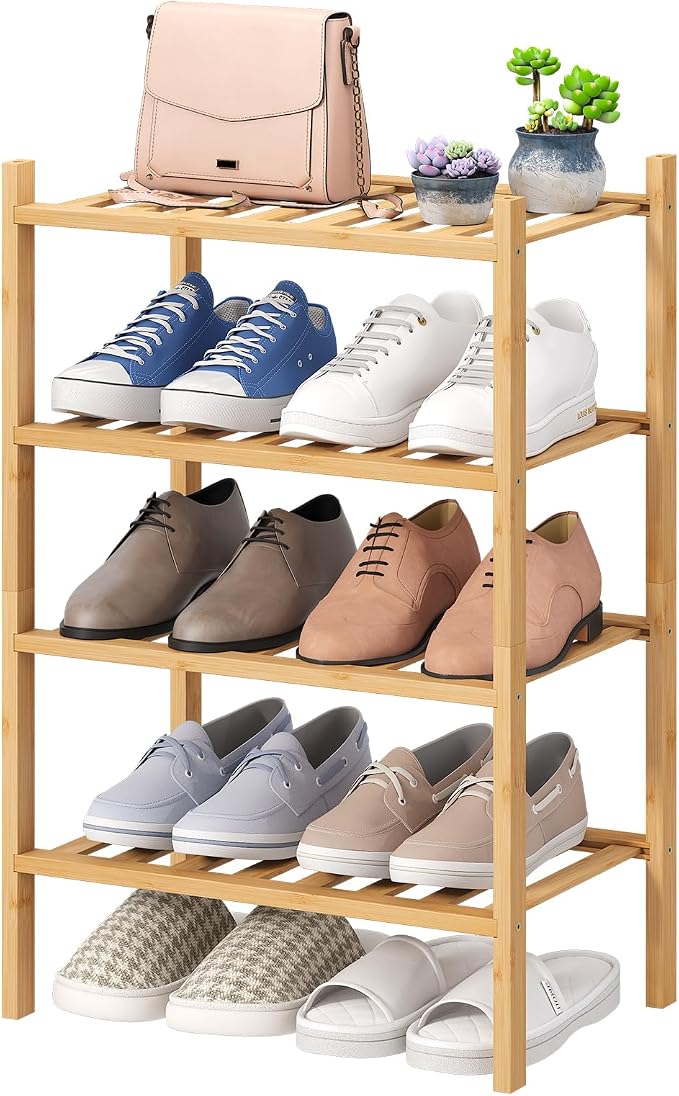 viewcare Small Shoe Rack, 4-Tier Rack by VIEWCARE