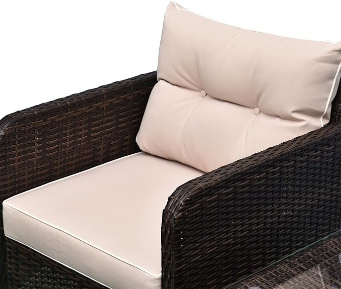 Outsunny 5 Pieces Rattan Wicker Lounge Chair Outdoor Patio Conversation Set - Image 9