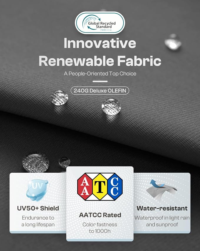 Outdoor Aluminum 3-Seat Sofa, Modern Patio Patio Furniture - Image 5