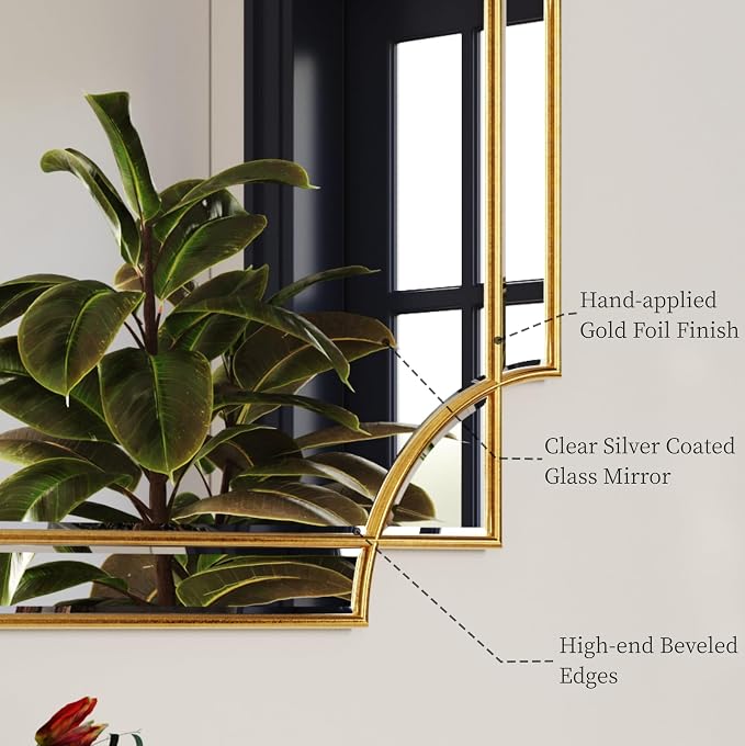 Kelly Miller Gold Traditional Mirror - Image 6