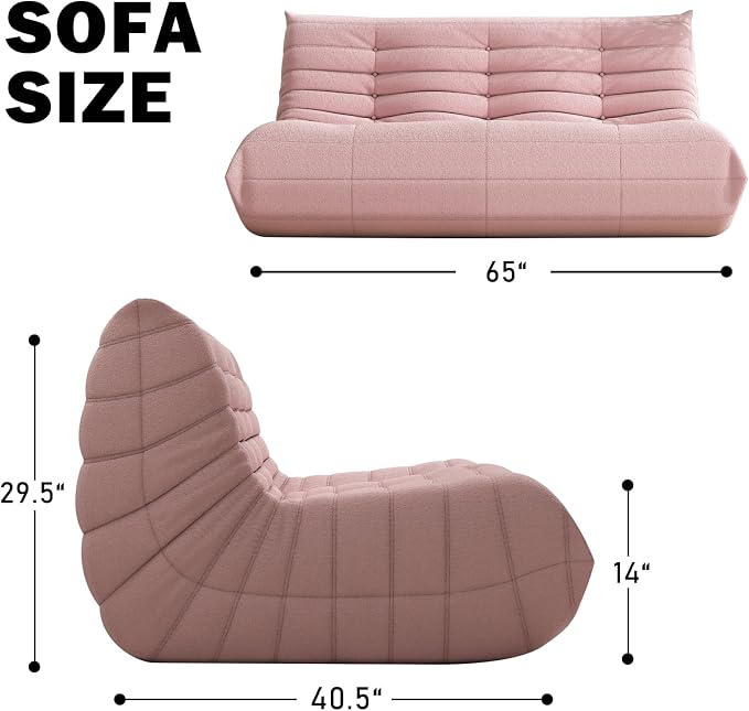 YVDNHP Big Bean Bag Chairs for Adults, 3 Seater Large Bean Bag Sofa, Fireside - Image 2