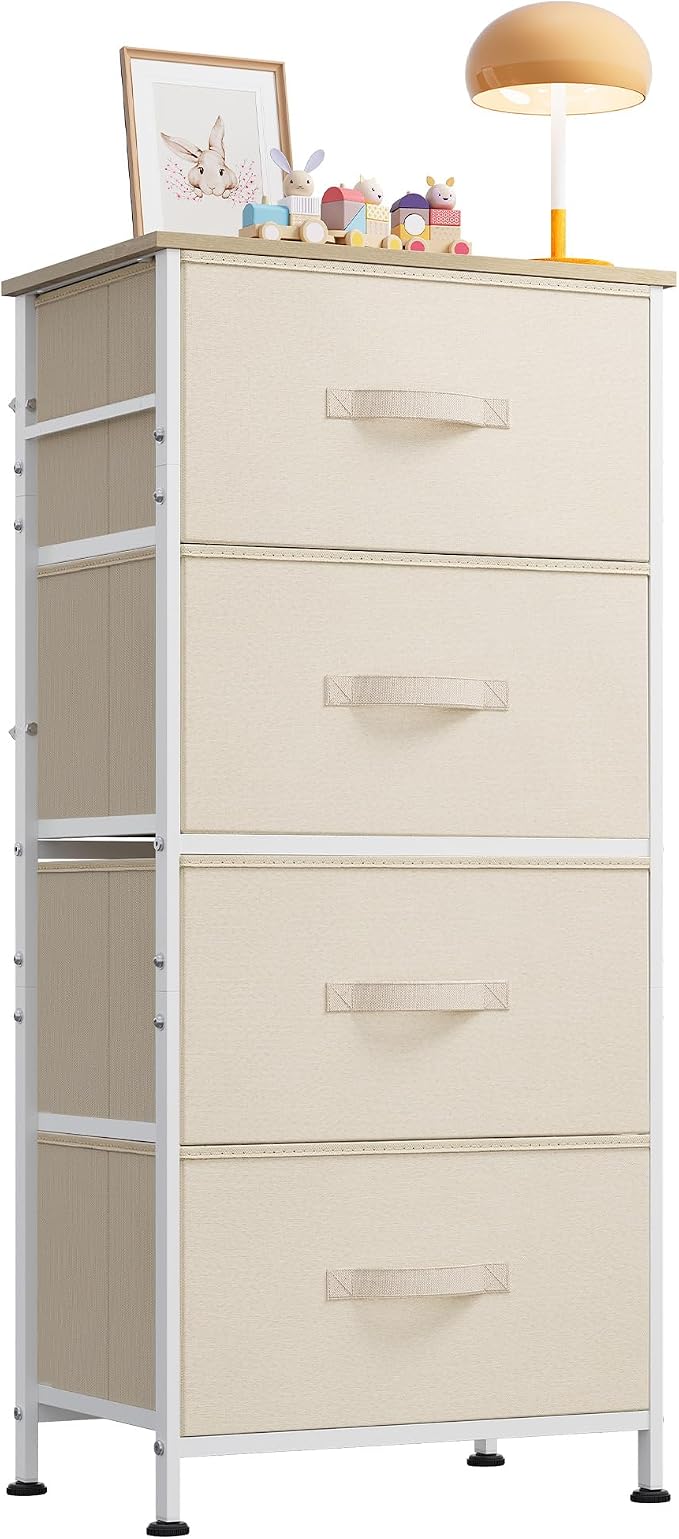 WLIVE Dresser with 4 Drawers, Storage Tower, Organizer Unit, Fabric Dresser by WLIVE