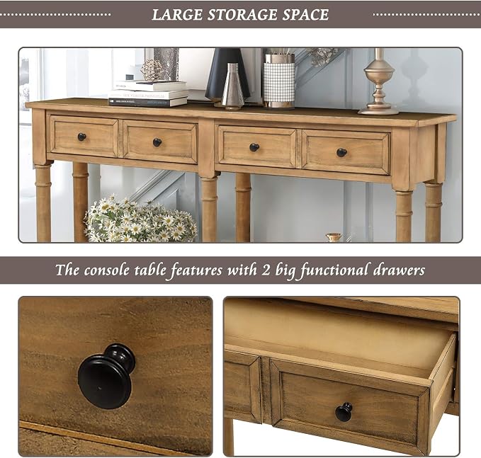 Merax Retro Console Table Sofa Table - Image 9
