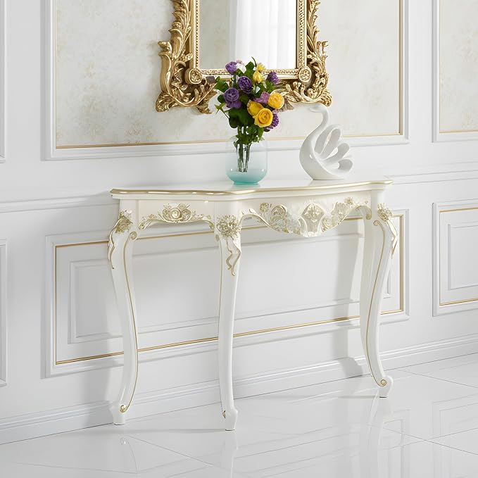 Vintage French Console Table, Wood Entryway Table - Image 7