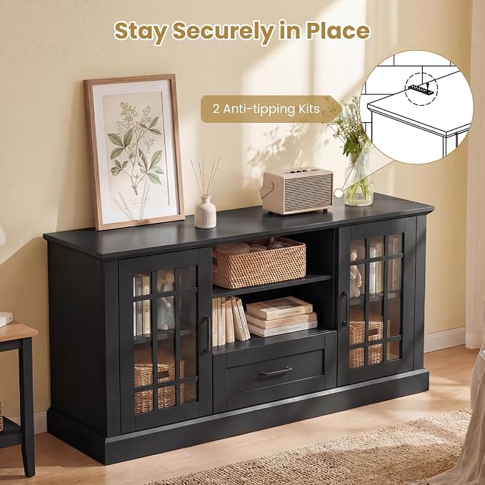 Giantex Farmhouse TV Stand for 65/70 Inch TV, Tall Entertainment Center - Image 7