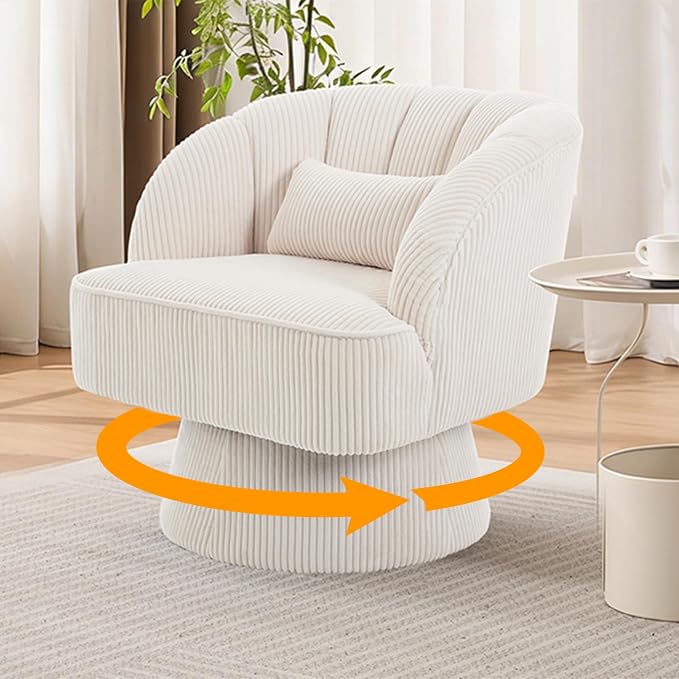 Garvee Ultra-Plush Swivel Accent Chair, 360° Barrel Lounge Chair - Image 8
