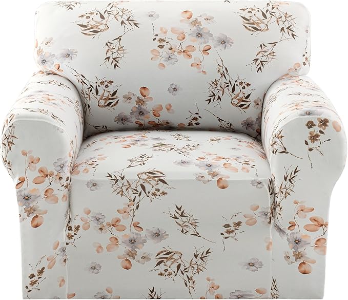 H.VERSAILTEX Floral Pattern Chair Cover Printed Sofa Slipcovers High Stretch by HVERSAILTEX