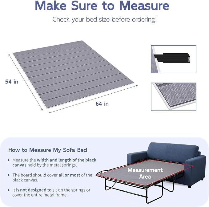 BlissBoard Sleeper Sofa Support Board, Pull Out Couch Cushion Support, 10mm - Image 2