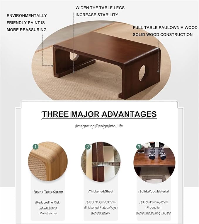 Japanese Floor Table, Japanese Coffee Table, Retro Japanese Wooden Table - Image 7