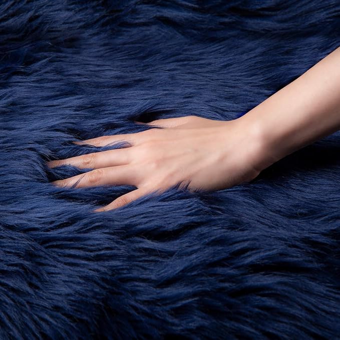 Ashler faux fur rug, Fluffy Shaggy Area Rug Ultra Soft 3 x 5 Feet Rectangle Fur - Image 5