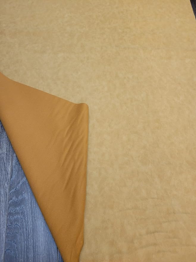 Wheat Nubuck Soft Faux Leather Fabric PU Leather by The Yard Synthetic Pleather - Image 5