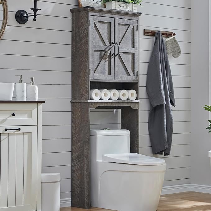 ACCOHOHO Over The Toilet Storage Cabinet, Farmhouse Bathroom Cabinet by ACCOHOHO