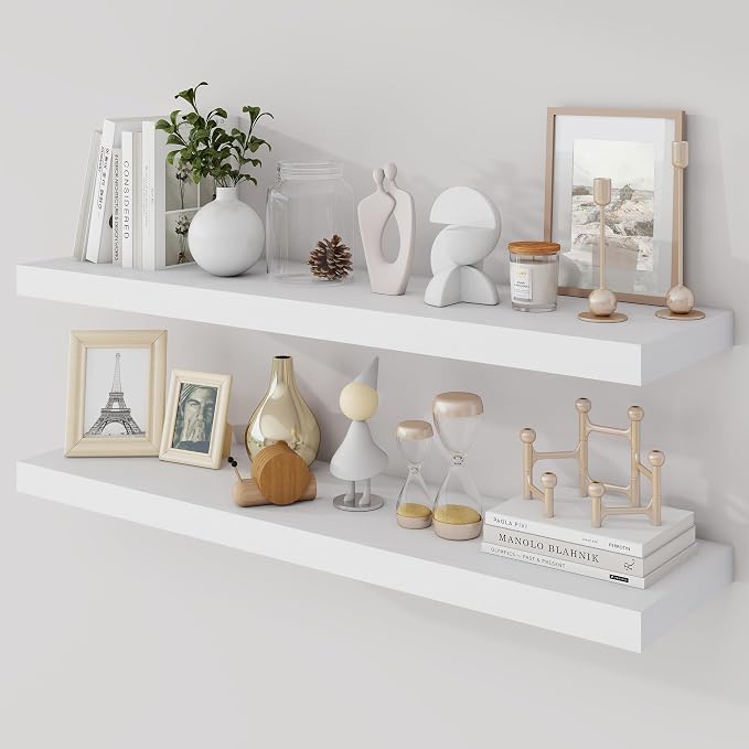 Acovy 36 Inch Floating Shelves, 9.3" Deep Floating Shelf Wall Mounted, Rustic by Acovy