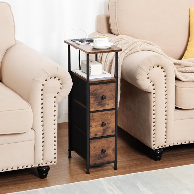LOAKEKEL Narrow End Tables Living Room Set of 2 - Image 2