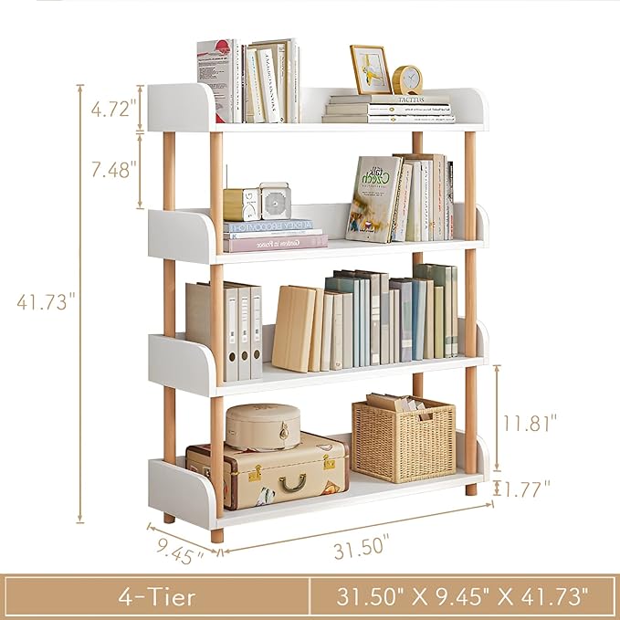 OSCHF 4-Tier Wooden Open Bookcase - Image 2