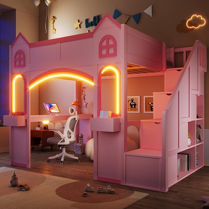 Princess-Themed Castle Loft Bed - Image 3