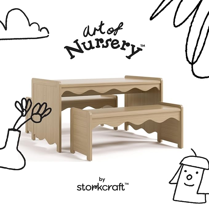 Storkcraft Casablanca Montessori Indoor Kids Table & Bench Set – Premium Kids - Image 6