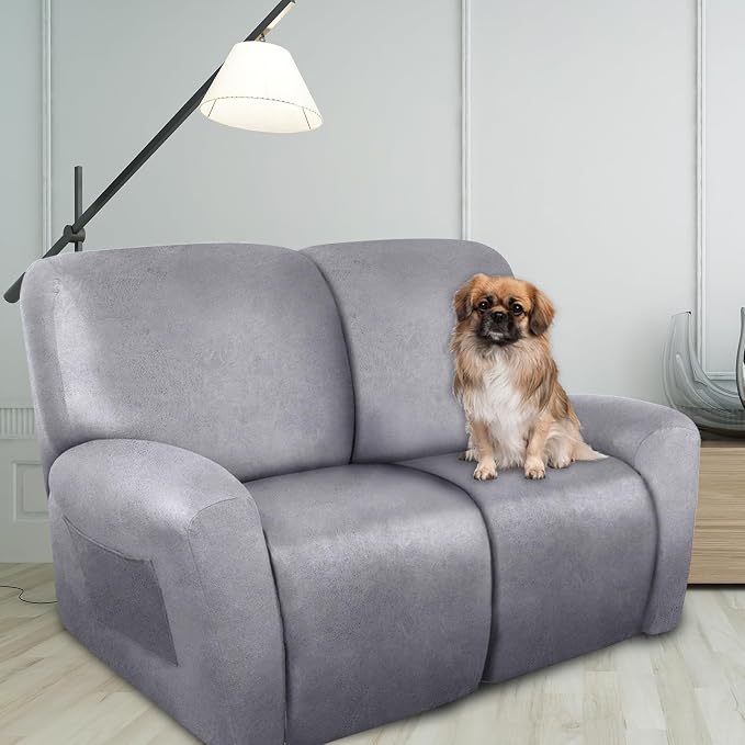 ANARACHON Loveseat Recliner Cover Leather Look Recliner Loveseat Covers - Image 2