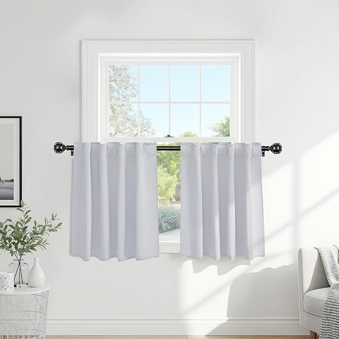 Pony Dance Short Drapes for Kinchen, Half Drapes for Bathroom Window, Privacy by PONYDANCE