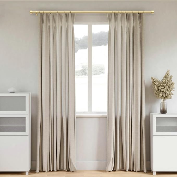 GEEBOBO Gold Curtain Rods for Windows 66 to 120 Inch, 1 Inch Adjustable Heavy - Image 4