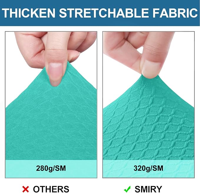 Smiry Waterproof Seat Covers for Dining Room Chairs Set of 4, Stretch Jacquard - Image 4
