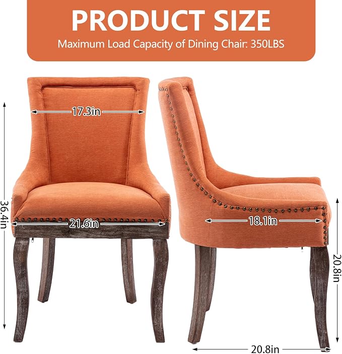 Modern Dining Chairs Set of 2, High Back Dining Chairs Side Chairs - Image 3