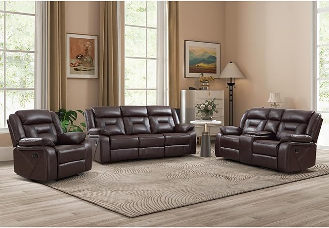 EBELLO Faux Leather Recliner Sofa Furniture Set by EBELLO