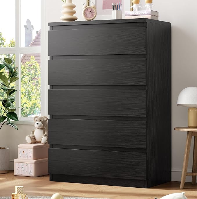 Jocoevol Black 5 Drawer Dresser by JOCOEVOL