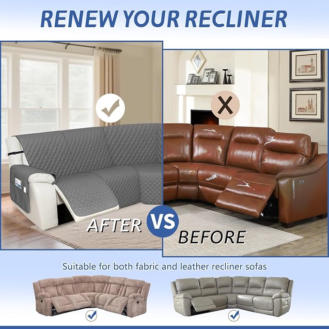 Arfntevss Recliner Sectional Couch Covers 1OO% Waterproof L Shape Sofa Cover - Image 6
