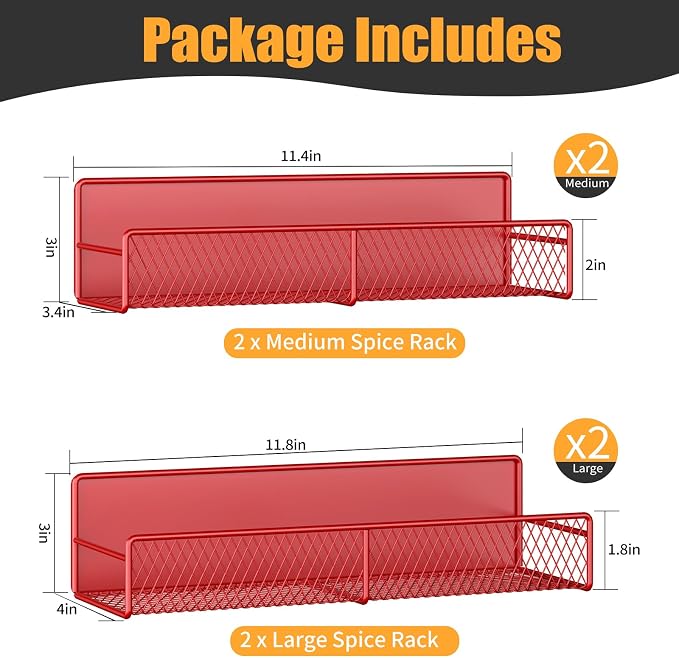 DTUQYX Magnetic Spice Rack for Refrigerator, 4 Pack 100% Metal Strong Magnet - Image 2
