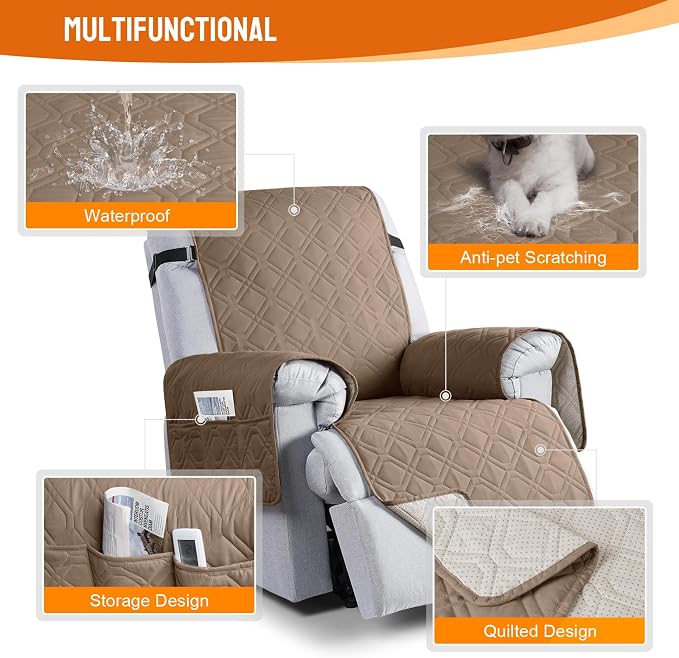 VANSOFY 100% Waterproof Recliner Chair Covers, Recliner Cover Non-Slip Dog - Image 4