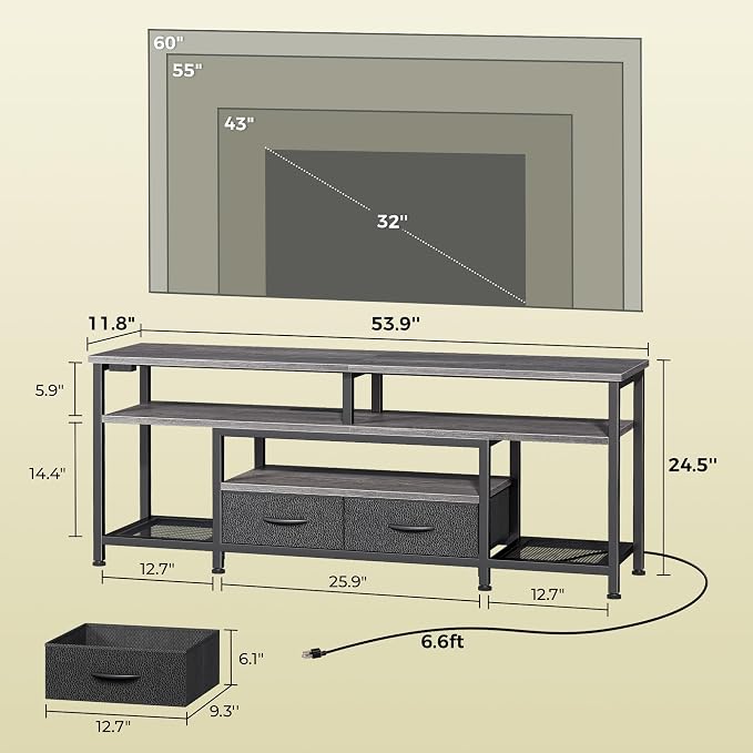 Huuger TV Stand for 55 60 Inch TV, Entertainment Center - Image 5