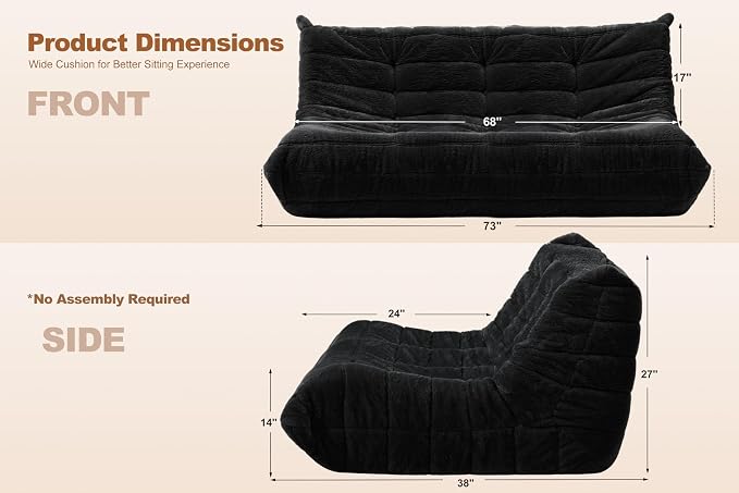 Bean Bag 3-Seater Chair Big Sofa Beanbag Chair - Image 2